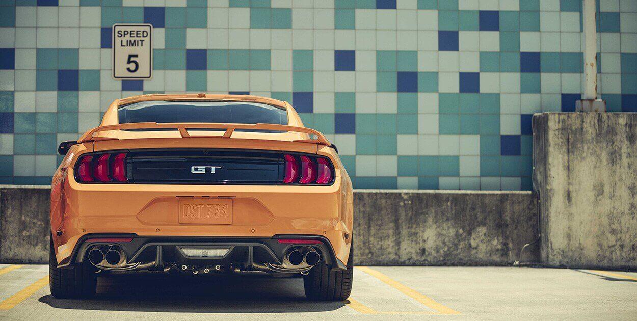 Orange Ford Mustang GT