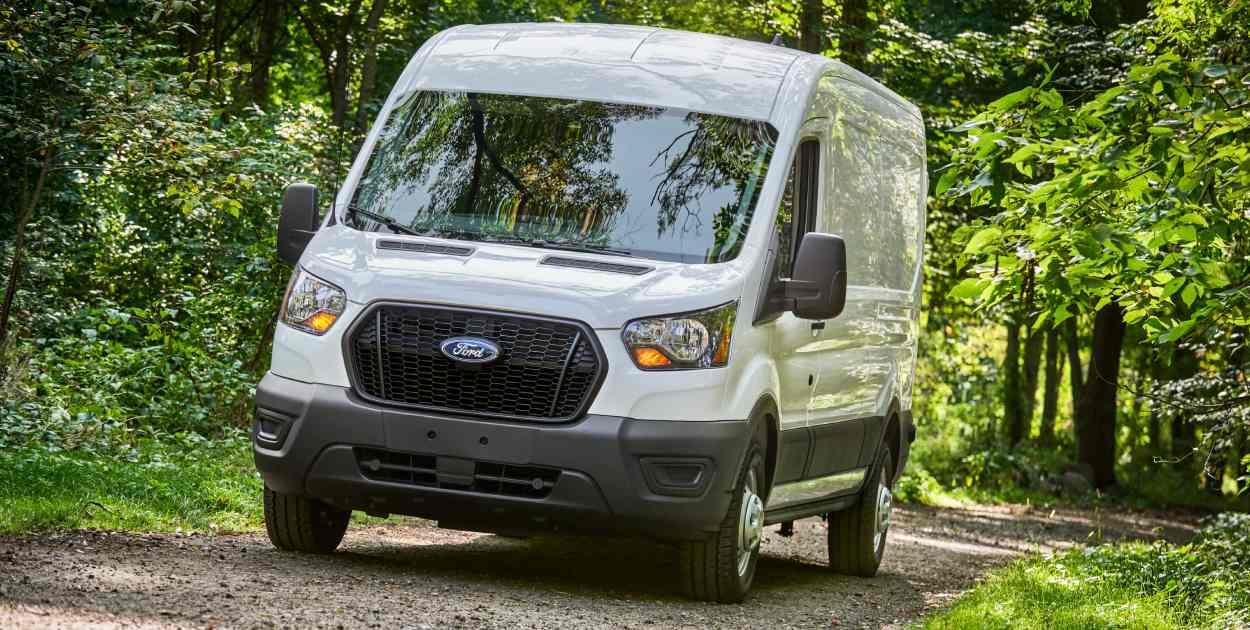 White Ford Transit Van Exterior