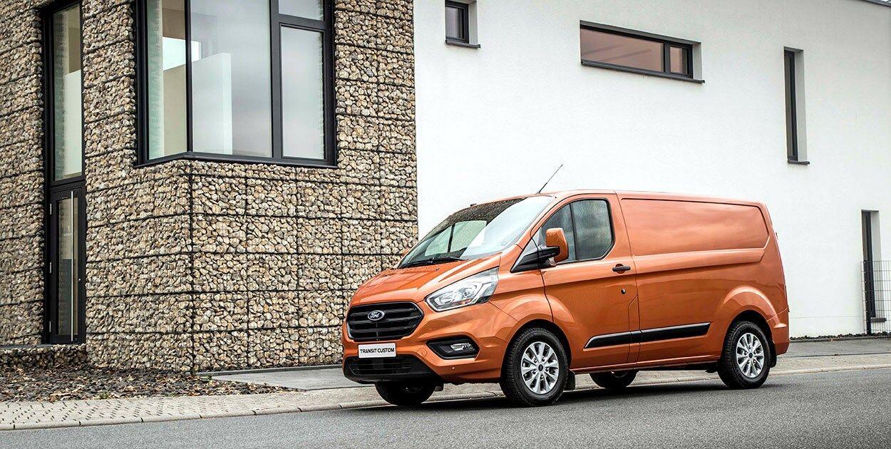 Orange Ford Transit Custom Van Exterior