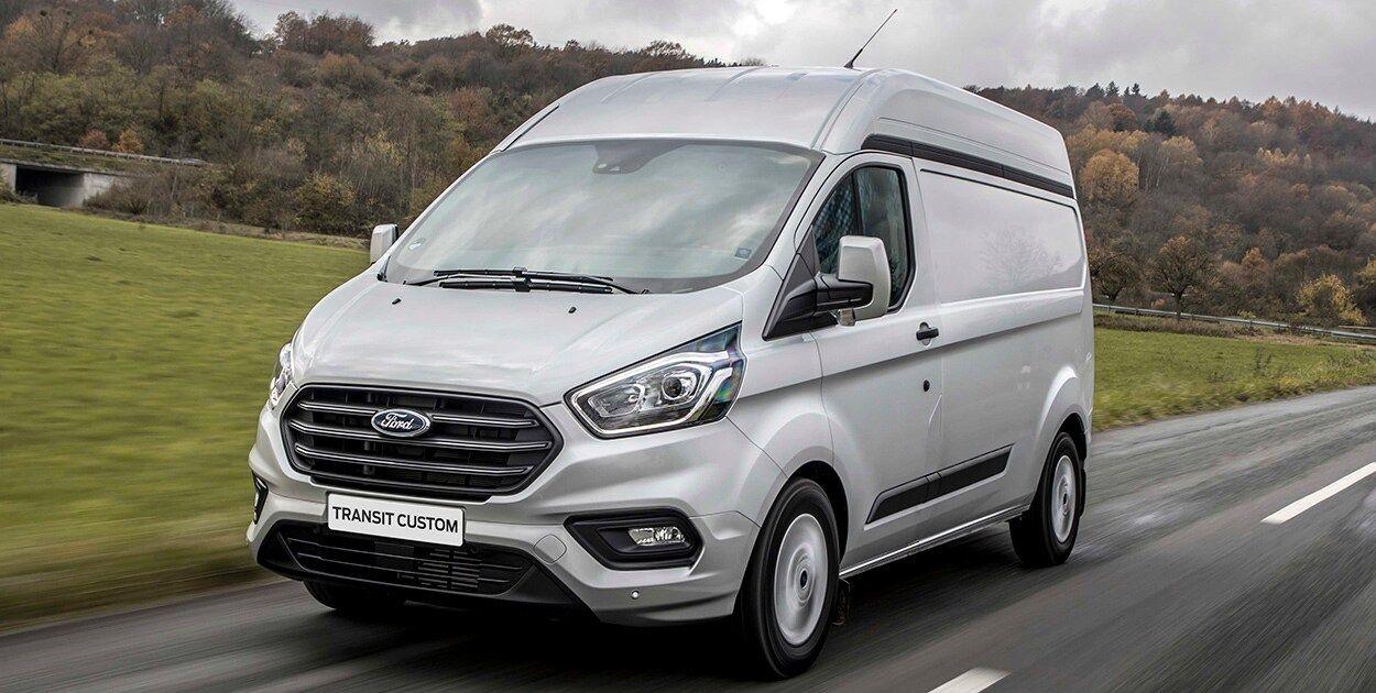 White Ford Transit Custom Van