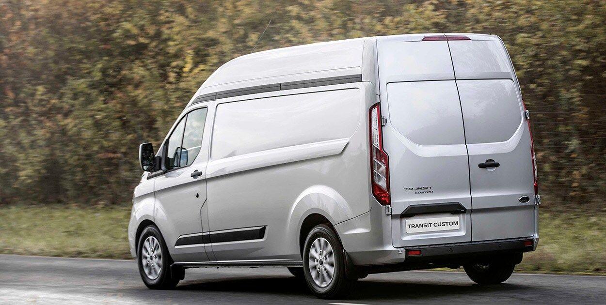 White Ford Transit Custom Van
